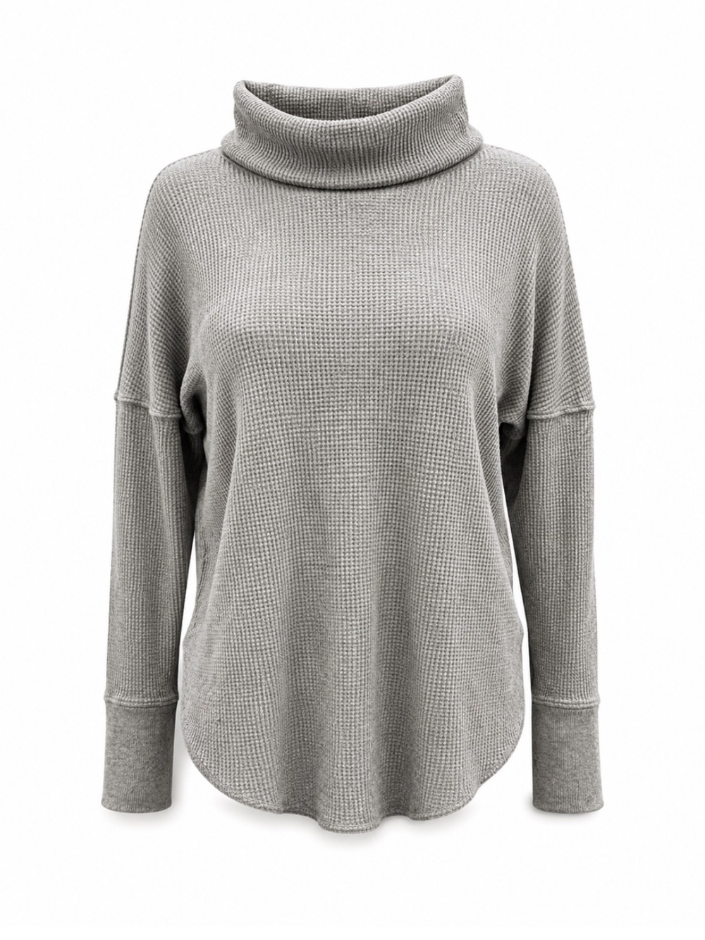 Aritzia TNA Waffle Knit Turtleneck Long Sleeve Top